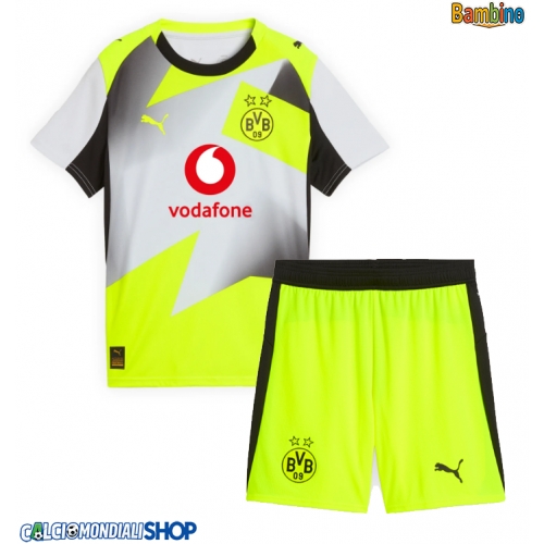 Maglie da calcio Borussia Dortmund Seconda Maglia Bambino 2025-26 Manica Corta + Pantaloni corti)